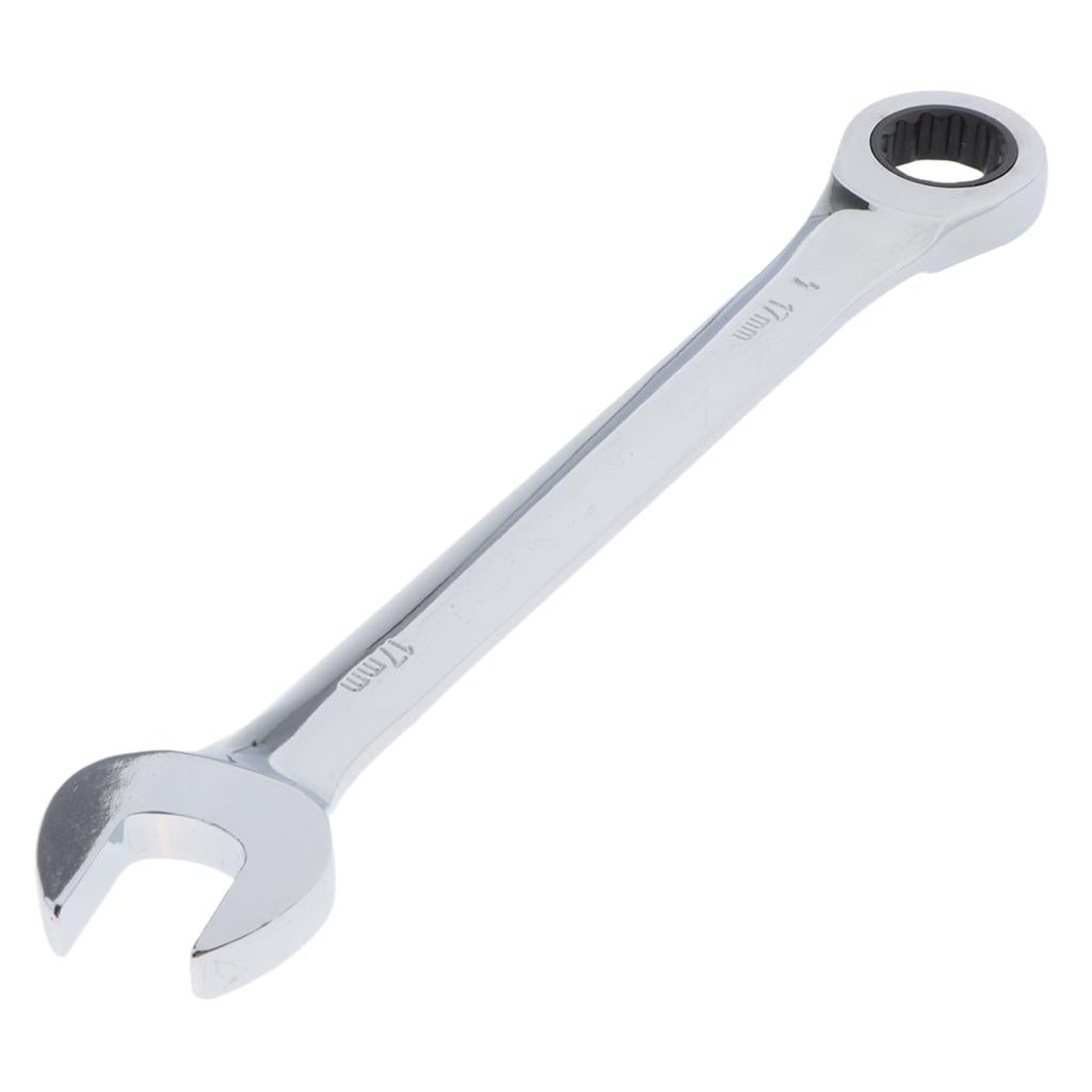 6mm-32mm Steel Metric Fixed Head Ratchet Spanner Wrench Hand Nut Tools 17mm