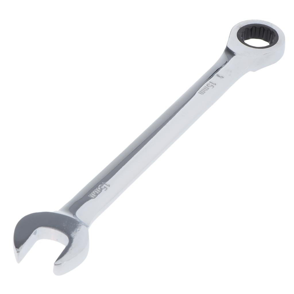 6mm-32mm Steel Metric Fixed Head Ratchet Spanner Wrench Hand Nut Tools 18mm