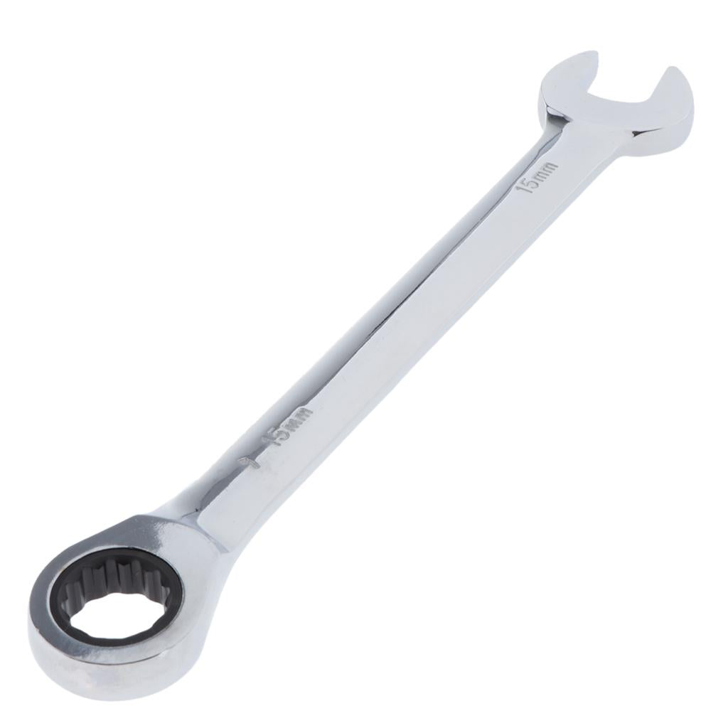 6mm-32mm Steel Metric Fixed Head Ratchet Spanner Wrench Hand Nut Tools 18mm