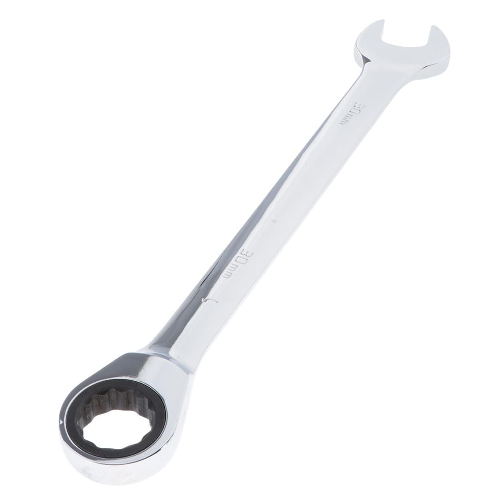 6mm-32mm Steel Metric Fixed Head Ratchet Spanner Wrench Hand Nut Tools 24mm