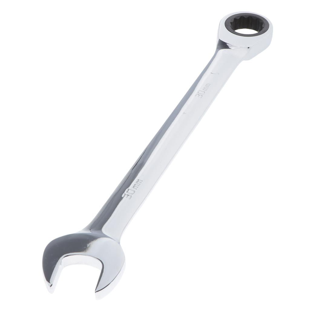 6mm-32mm Steel Metric Fixed Head Ratchet Spanner Wrench Hand Nut Tools 24mm