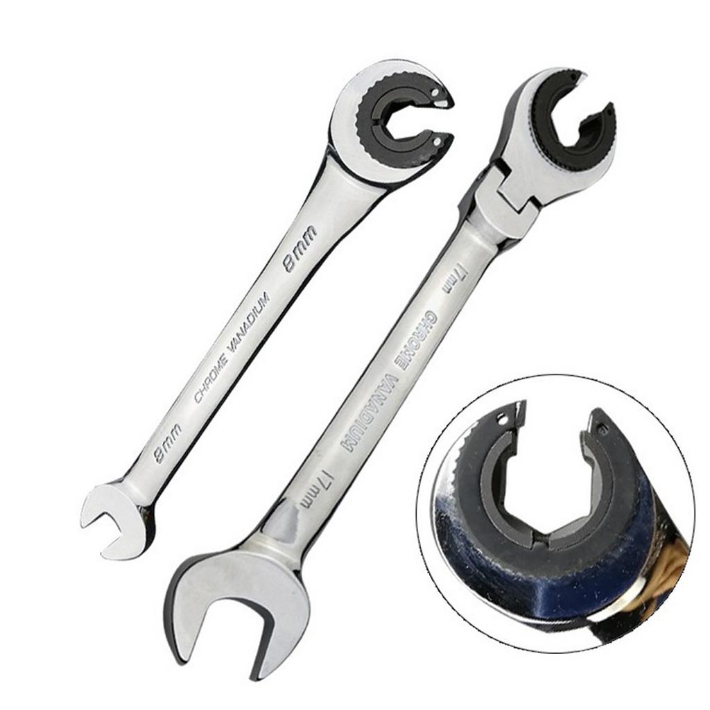 Tube Ratchet Wrench Set Skid Oil Wrench Set Hand Tools Gear Ring Wrench 10mm