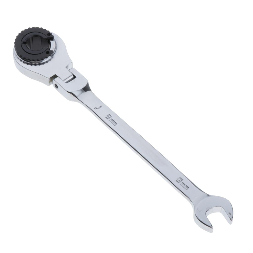 Tubing Ratchet Wrench Horn Flexible Head 72 Tooth Alloy Steel Repair Tool 9mm