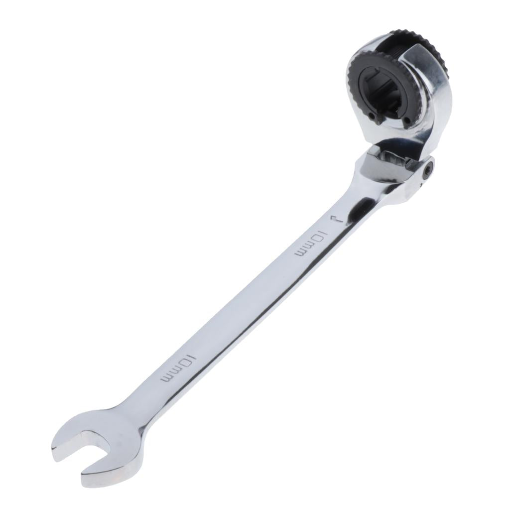 Tubing Ratchet Wrench Horn Flexible Head 72 Tooth Alloy Steel Repair Tool 10mm
