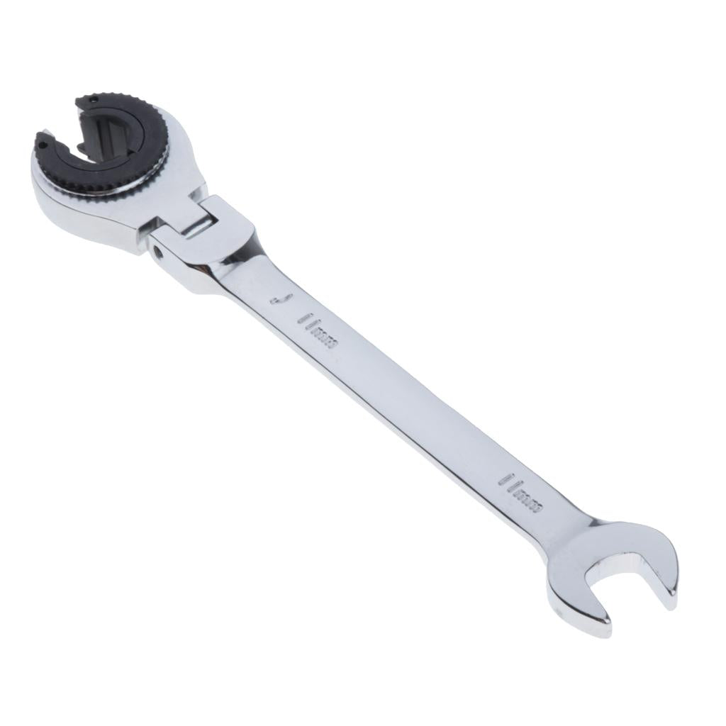 Tubing Ratchet Wrench Horn Flexible Head 72 Tooth Alloy Steel Repair Tool 11mm