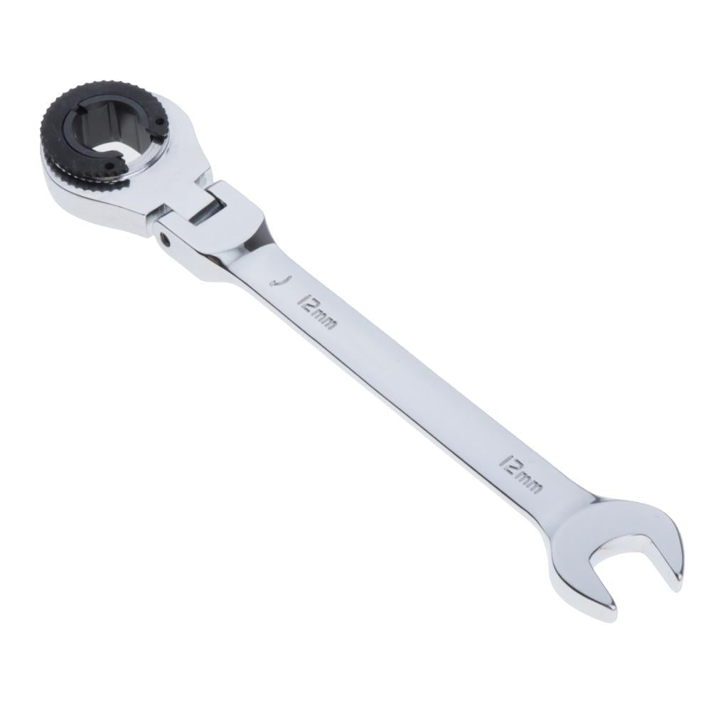 Tubing Ratchet Wrench Horn Flexible Head 72 Tooth Alloy Steel Repair Tool 12mm