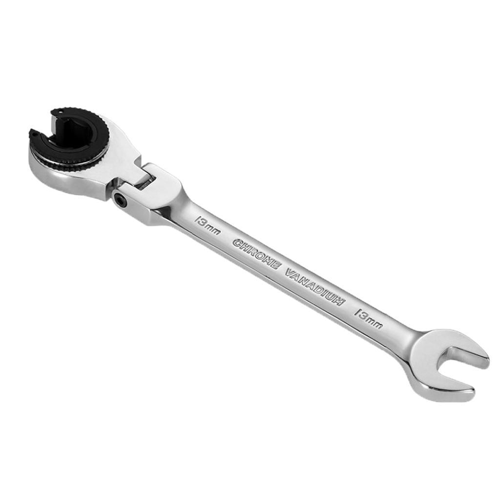 Tubing Ratchet Wrench Horn Flexible Head 72 Tooth Alloy Steel Repair Tool 13mm