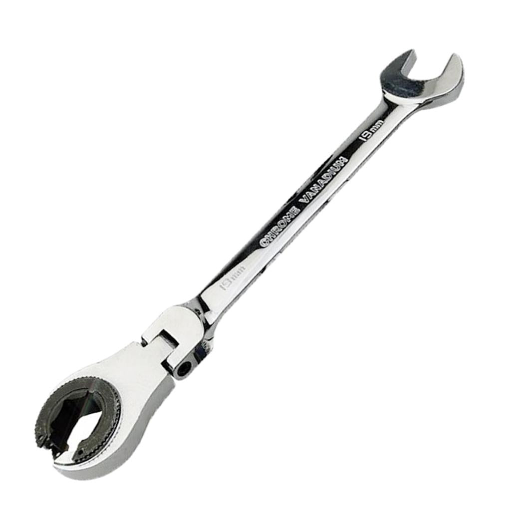 Tubing Ratchet Wrench Horn Flexible Head 72 Tooth Alloy Steel Repair Tool 19mm
