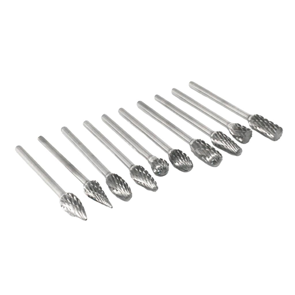 10Pcs 3x6mm Carbide Rotary Burr Die Grinder Carving Bit