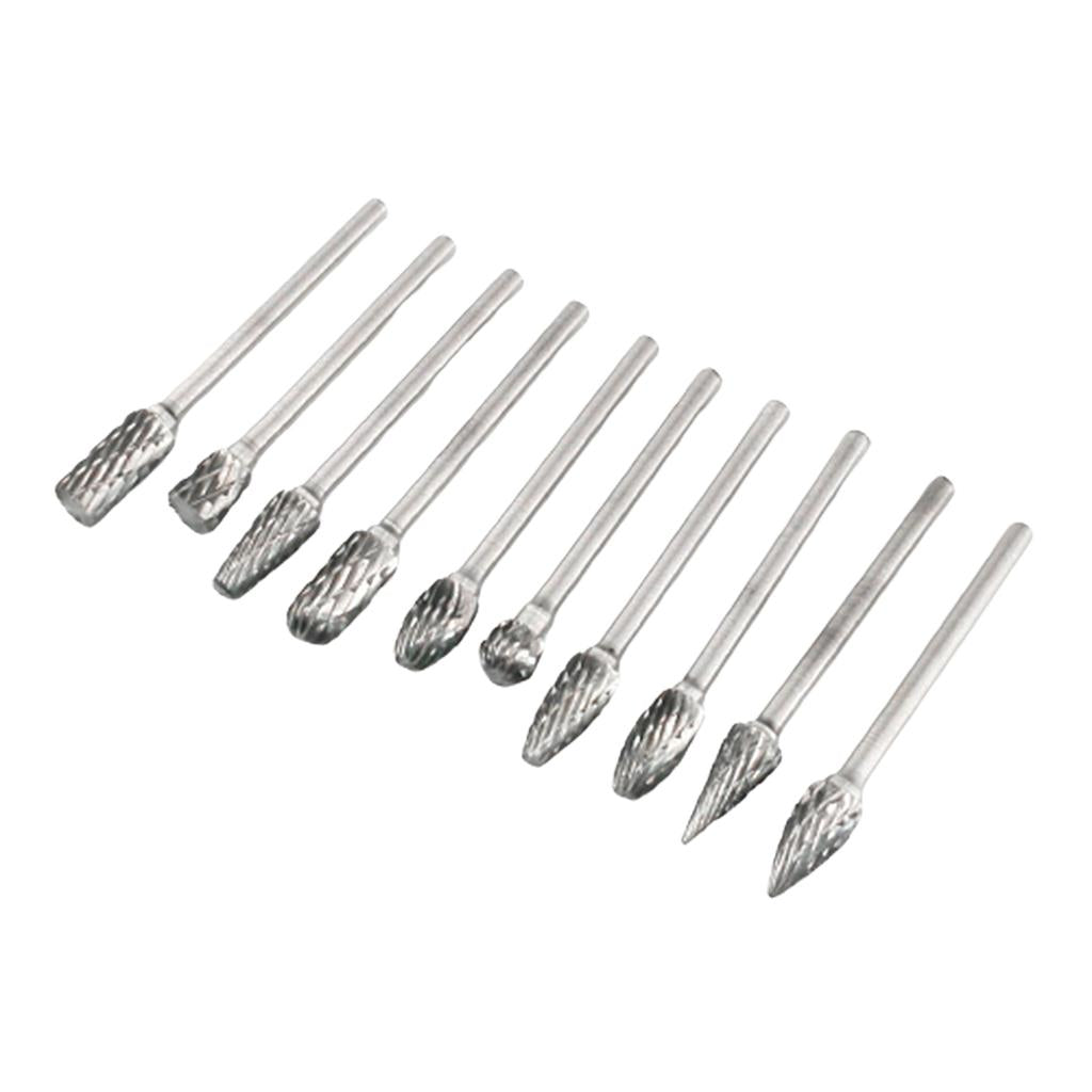 10Pcs 3x6mm Carbide Rotary Burr Die Grinder Carving Bit