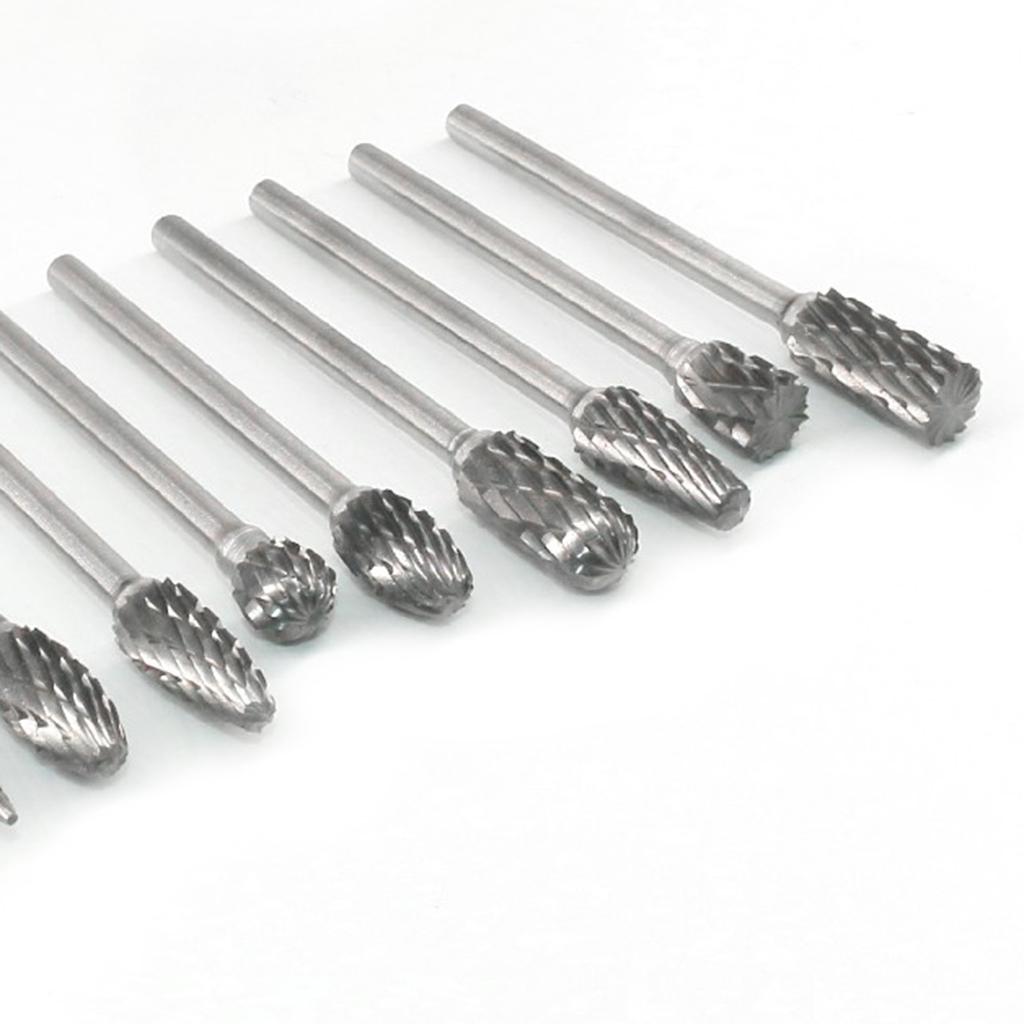 10Pcs 3x6mm Carbide Rotary Burr Die Grinder Carving Bit