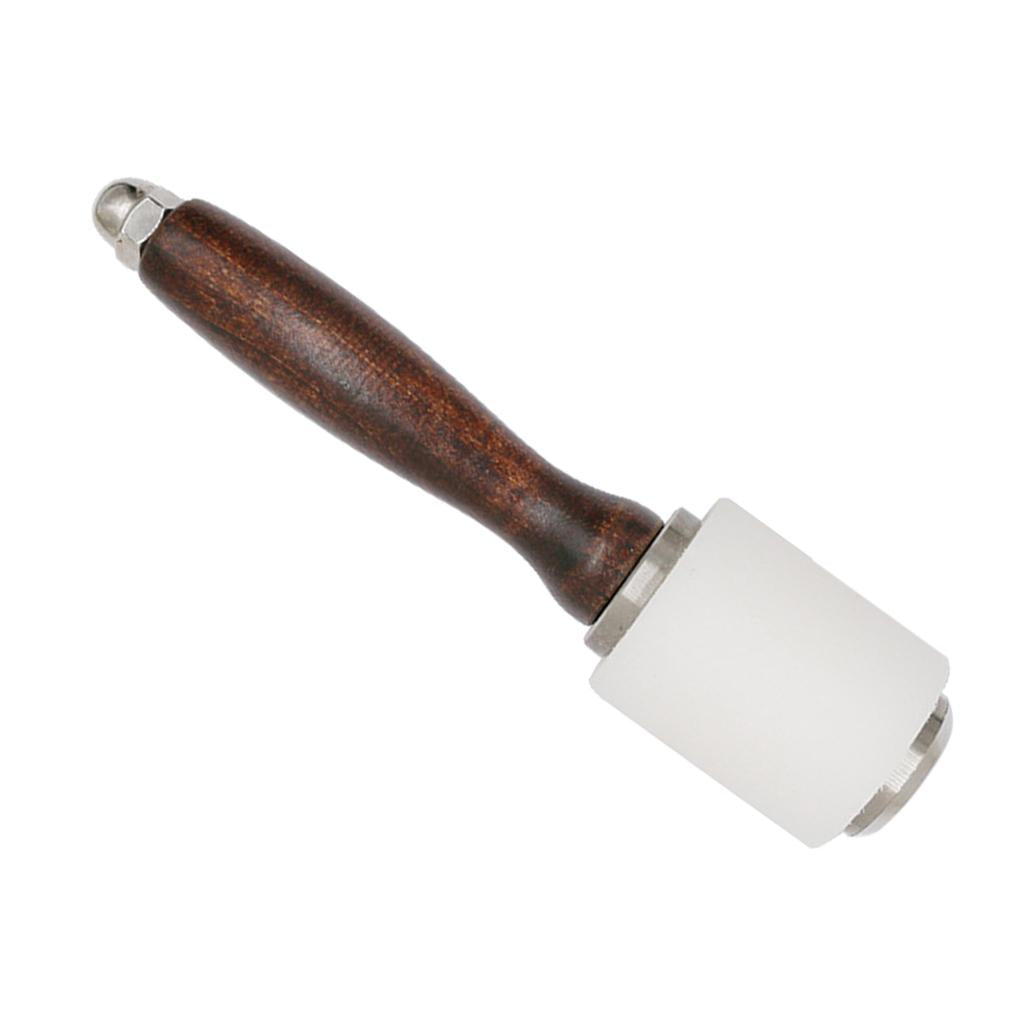 1x Wooden Handle Nylon Hammer Leathercraft Carving Hammer Stamping Tool