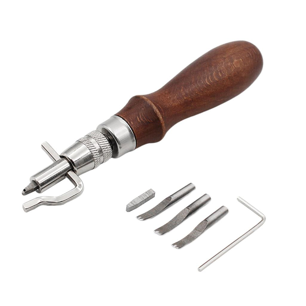 5in1 Leather Craft Stitching Groover Skiving Edger Beveler Leather Cut Tool