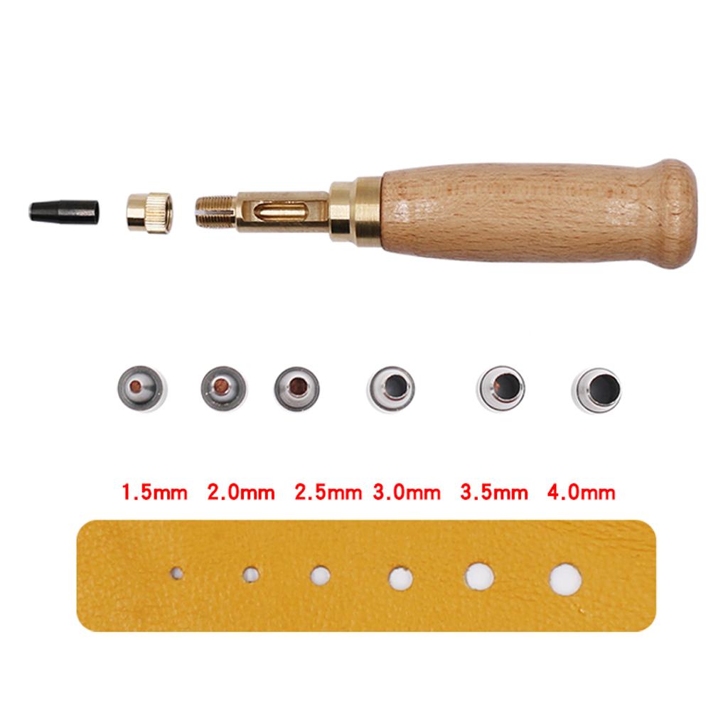 Multi-aperture Semi-automatic Puncher Set Cardboard Leather DIY Tool 1.5-4mm