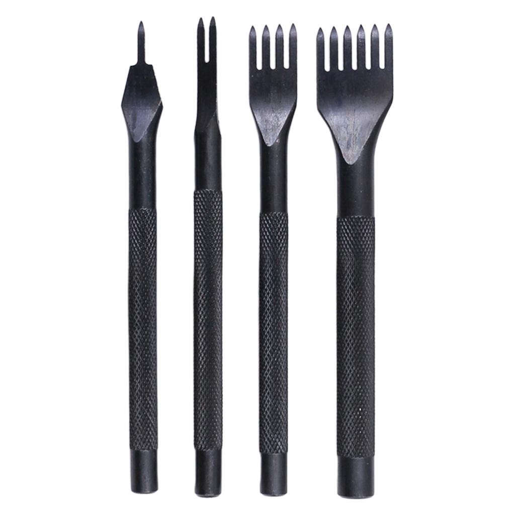 4pcs 3mm Pricking Leather Punching Tools Stitching Punch Tool 1+2+4+6 Prong