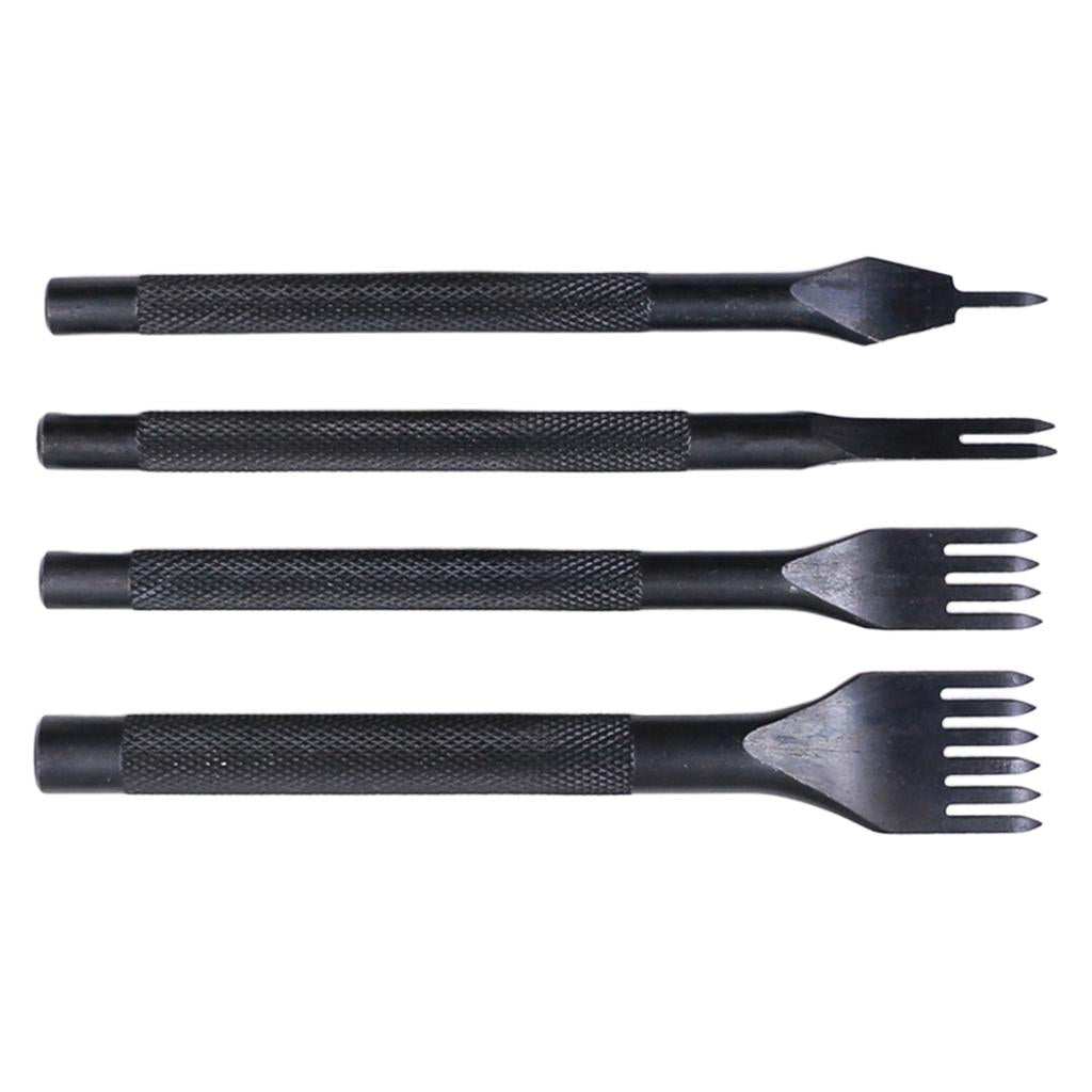 4pcs 3mm Pricking Leather Punching Tools Stitching Punch Tool 1+2+4+6 Prong