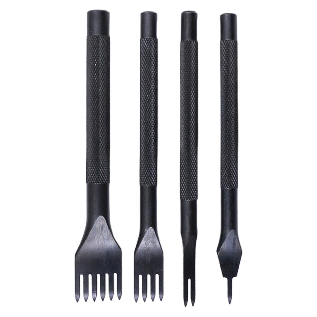 4pcs 3mm Pricking Leather Punching Tools Stitching Punch Tool 1+2+4+6 Prong