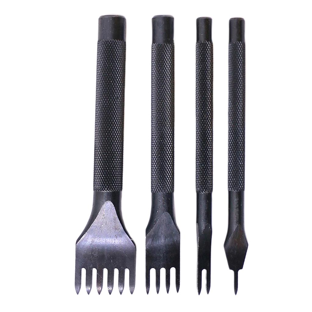 4pcs 4mm Pricking Leather Punching Tools Stitching Punch Tool 1+2+4+6 Prong