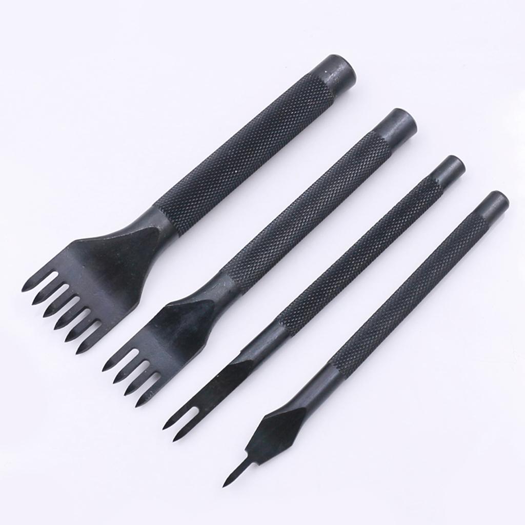 4pcs 4mm Pricking Leather Punching Tools Stitching Punch Tool 1+2+4+6 Prong