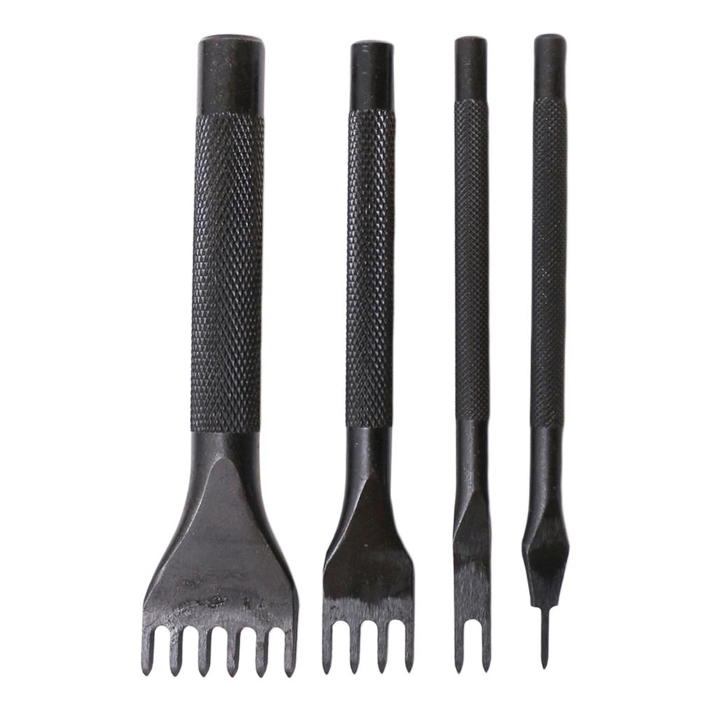 4pcs 5mm Pricking Leather Punching Tools Stitching Punch Tool 1+2+4+6 Prong