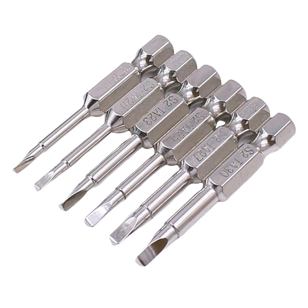 6Pieces Magnetic Triangle Head Screwdriver Bits S2 Steel 1/4 Hex Shank 50mm