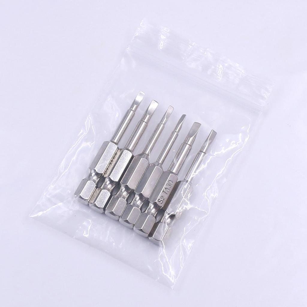 6Pieces Magnetic Triangle Head Screwdriver Bits S2 Steel 1/4 Hex Shank 50mm