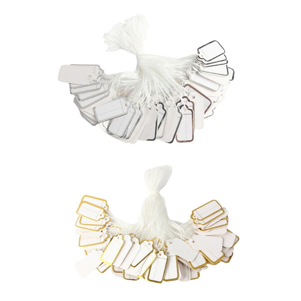 Jewellery Ring Labels Price Tags Tie On White Strung Price Tags Golden