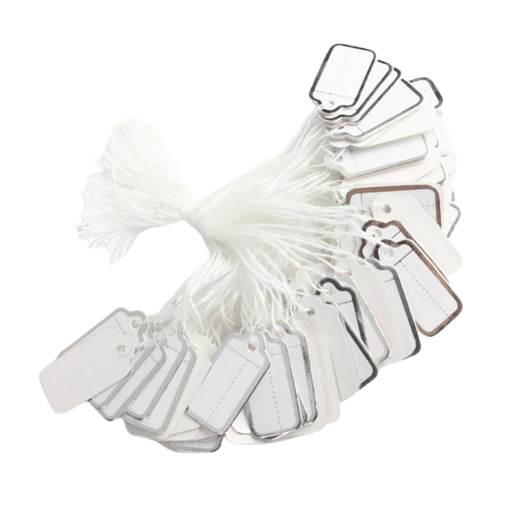 Jewellery Ring Labels Price Tags Tie On White Strung Price Tags Silver