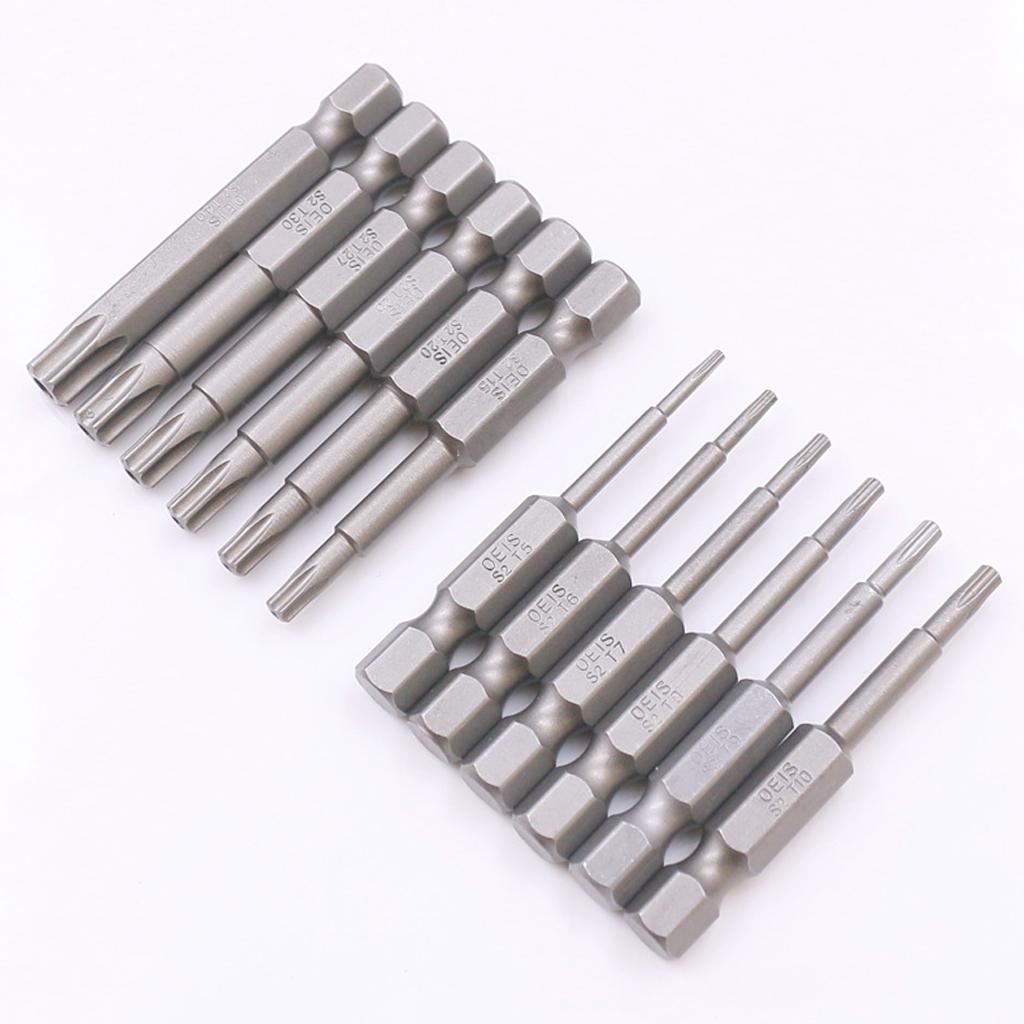 11pcs Electric 1/4" Shank Screwdriver Hexagonal Magnetic Bits Hand Tool 65mm