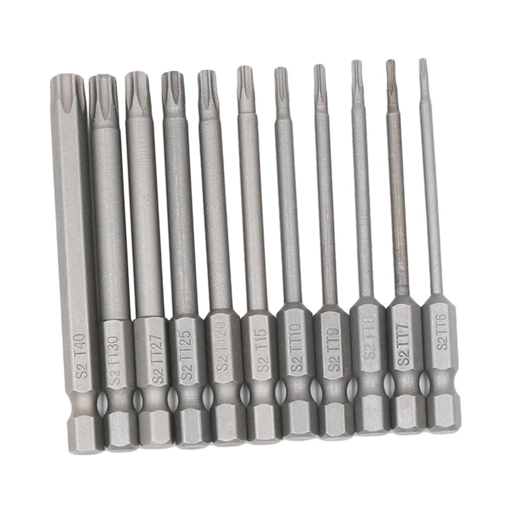 11pcs Electric 1/4" Shank Screwdriver Hexagonal Magnetic Bits Hand Tool