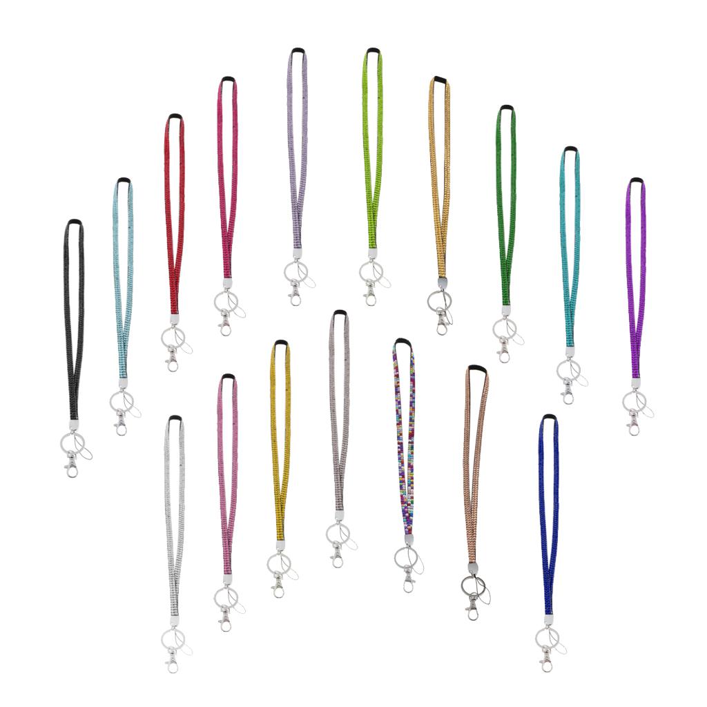 Lanyard ID Badge Card Holder Strap Sparkling Phone Neck Straps Black