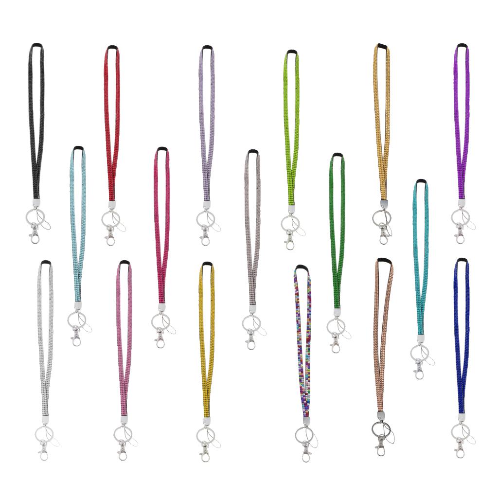 Lanyard ID Badge Card Holder Strap Sparkling Phone Neck Straps Black