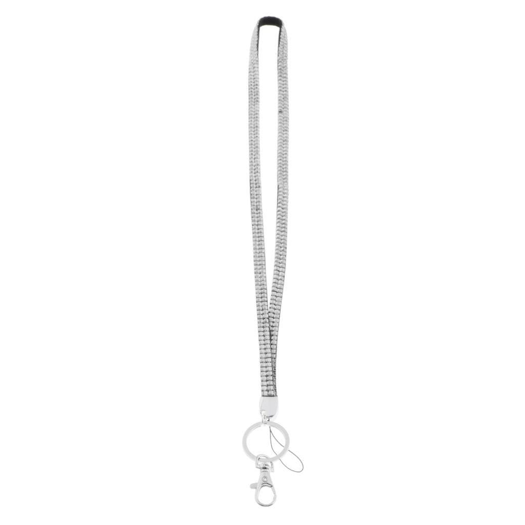 Lanyard ID Badge Card Holder Strap Sparkling Phone Neck Straps Clear White