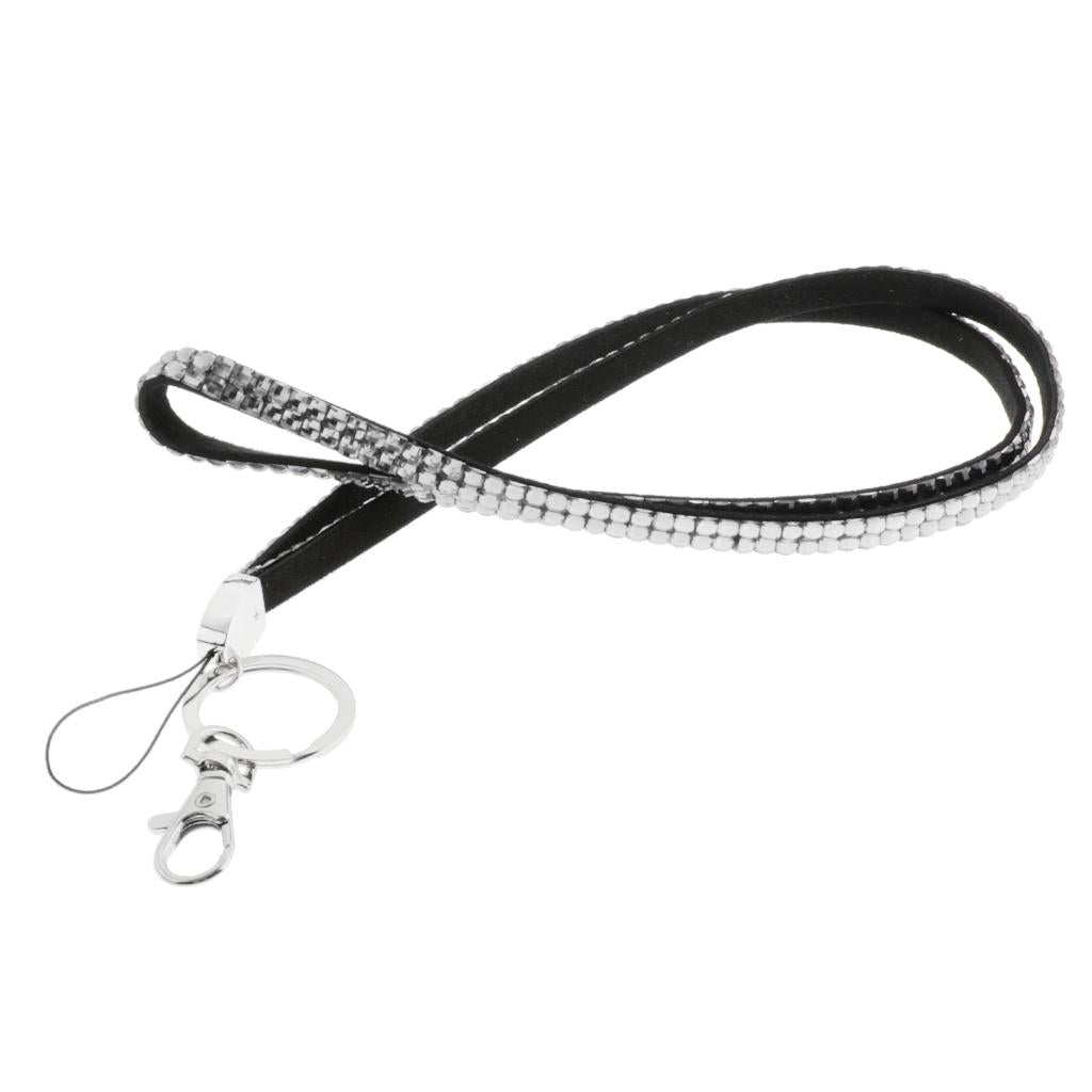 Lanyard ID Badge Card Holder Strap Sparkling Phone Neck Straps Clear White