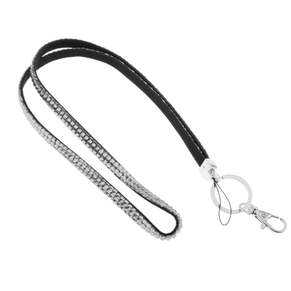 Lanyard ID Badge Card Holder Strap Sparkling Phone Neck Straps Clear White