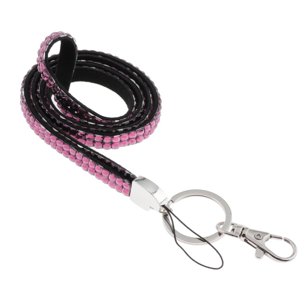 Lanyard ID Badge Card Holder Strap Sparkling Phone Neck Straps Pink
