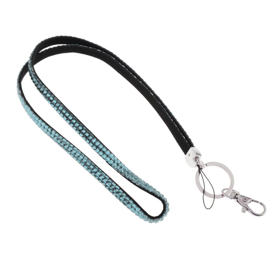 Lanyard ID Badge Card Holder Strap Sparkling Phone Neck Straps Light Blue