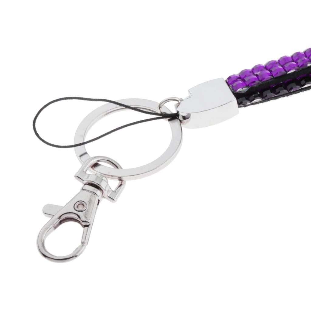 Lanyard ID Badge Card Holder Strap Sparkling Phone Neck Straps Purple