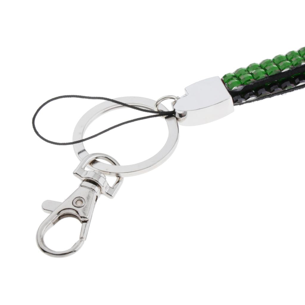 Lanyard ID Badge Card Holder Strap Sparkling Phone Neck Straps Dark Green