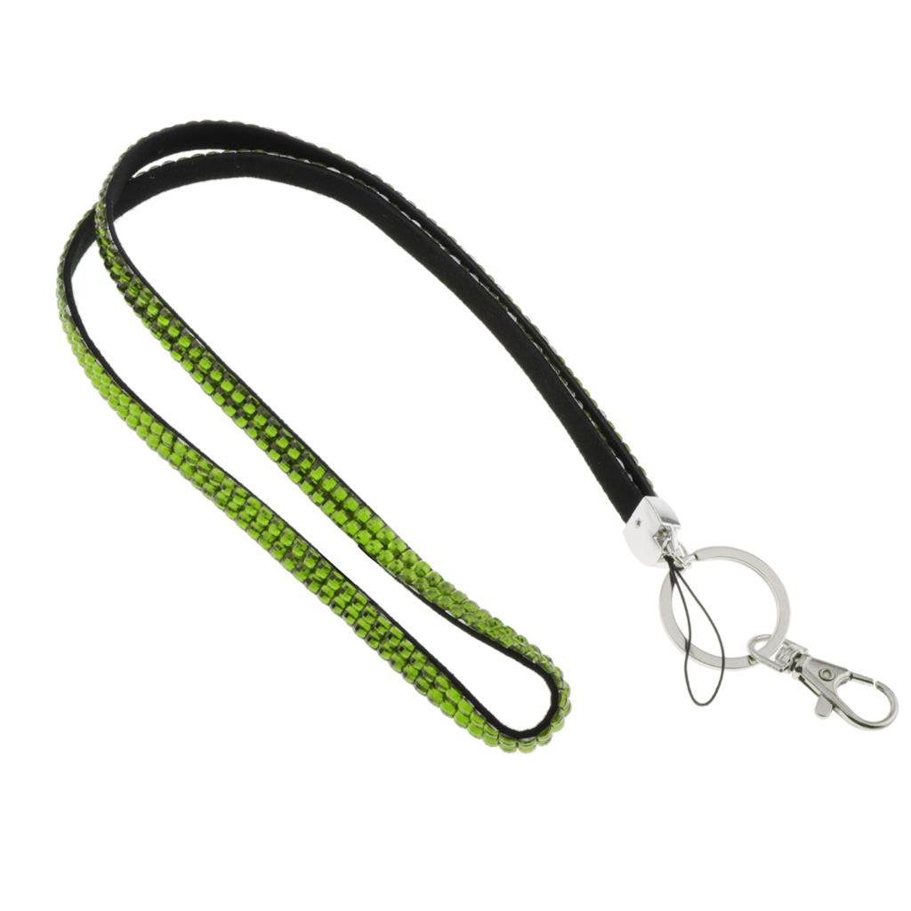 Lanyard ID Badge Card Holder Strap Sparkling Phone Neck Straps Light Green