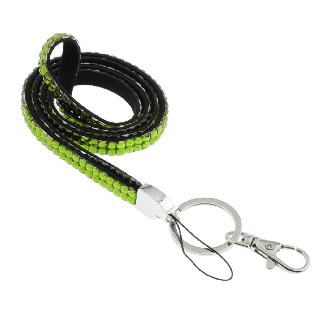Lanyard ID Badge Card Holder Strap Sparkling Phone Neck Straps Light Green
