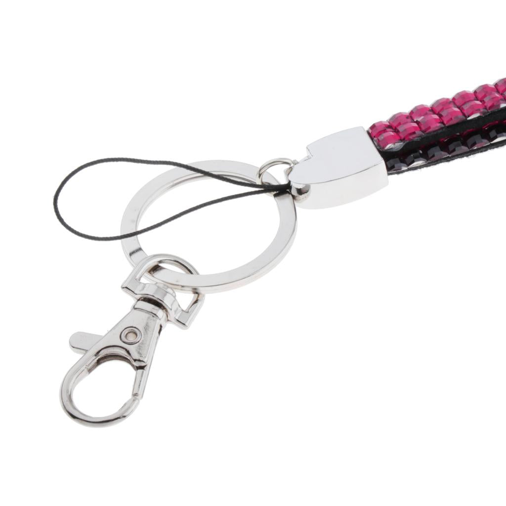 Lanyard ID Badge Card Holder Strap Sparkling Phone Neck Straps Rose Pink