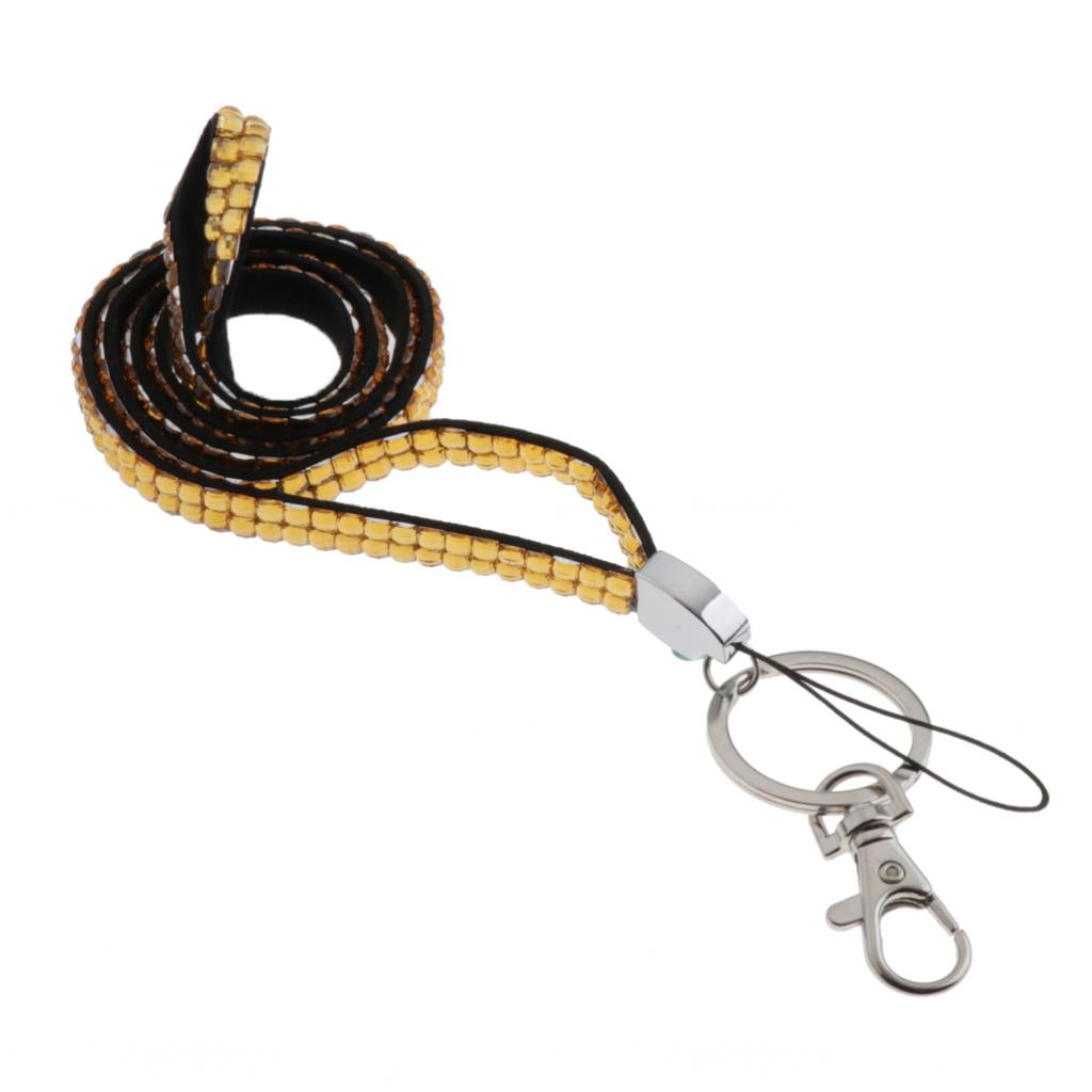 Lanyard ID Badge Card Holder Strap Sparkling Phone Neck Straps Yellow