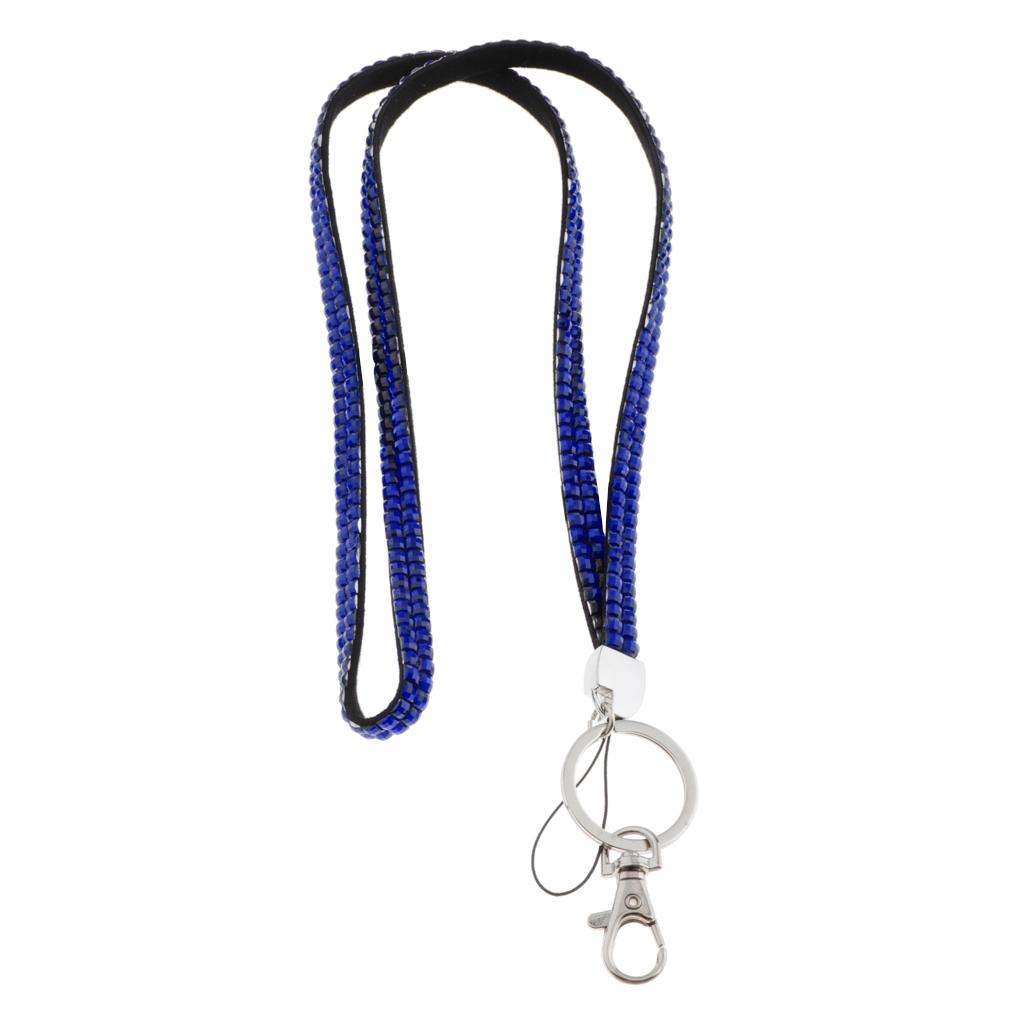 Lanyard ID Badge Card Holder Strap Sparkling Phone Neck Straps Dark Blue