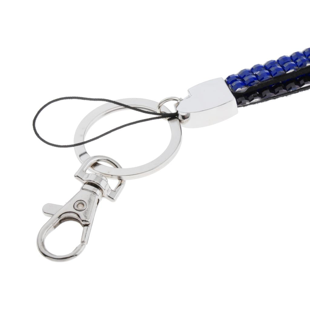Lanyard ID Badge Card Holder Strap Sparkling Phone Neck Straps Dark Blue