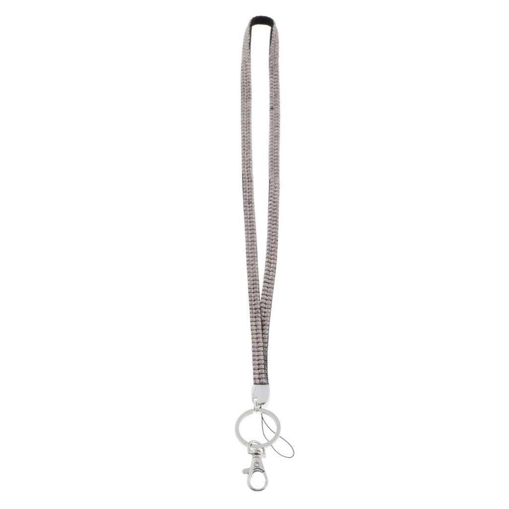 Lanyard ID Badge Card Holder Strap Sparkling Phone Neck Straps Gray