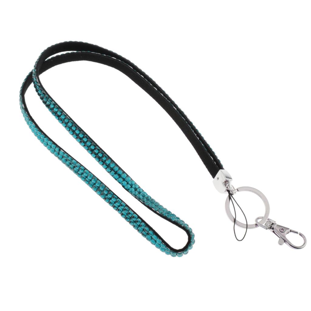 Lanyard ID Badge Card Holder Strap Sparkling Phone Neck Straps Blue
