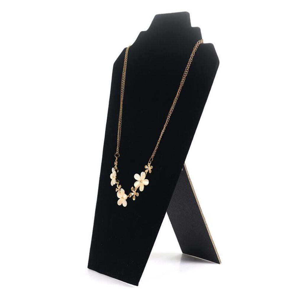 Black Velvet Necklace Bust Display Stands Pendant Chain Jewelry Rack