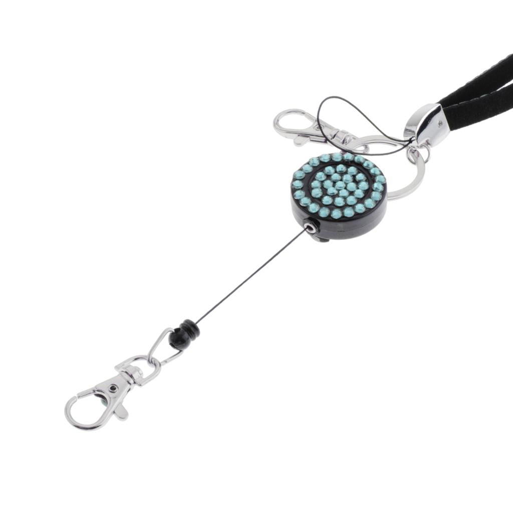 Lanyard ID Badge Card Holder Sparkling Phone Keys Neck Straps Light Blue