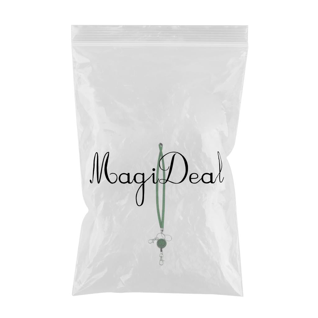 Lanyard ID Badge Card Holder Sparkling Phone Keys Neck Straps Dark Green